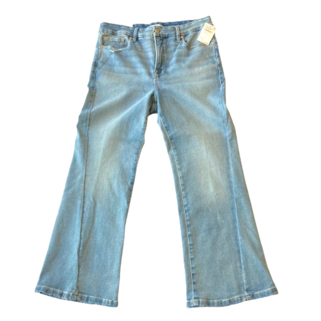 Good American Good Legs Crop Mini Boot Jeans Skinny Fit Womens 14 Indigo 743 Nwt